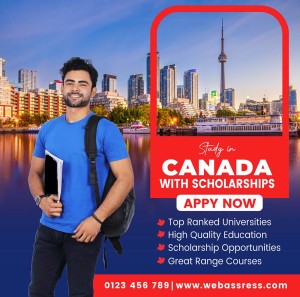 Banner tuyển sinh đại học canada file vector mẫu DH305