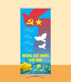 Phướn mừng Đảng mừng xuân 2024 file CDR mẫu D128