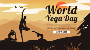 Banner dáng tập yoga nền thiên nhiên file PSD - mẫu số 861