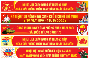 5 mẫu băng rôn chào mừng ngày 30/4 và 1/5  File Cdr