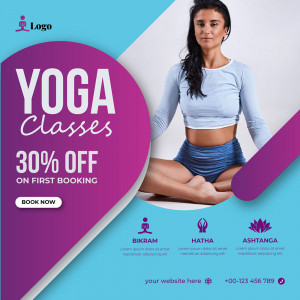 Poster khóa học yoga tại nhà file EPS và AI mẫu J145