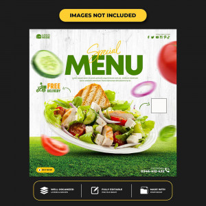 Banner quảng cáo món salad file PSD - mẫu số 414