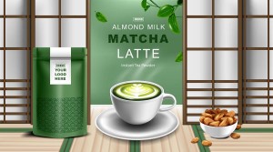 Banner quảng cáo matcha latte file vector mẫu số 690