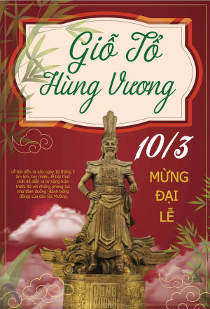 Poster mừng đại lễ giỗ tổ hùng vương file AI