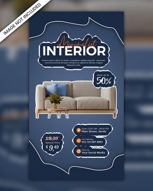 Poster thiết kế nội thất ghế sofa file PSD mẫu NT319