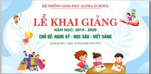 Backdrop lễ khai giảng năm học mới file Corel - mẫu số 214