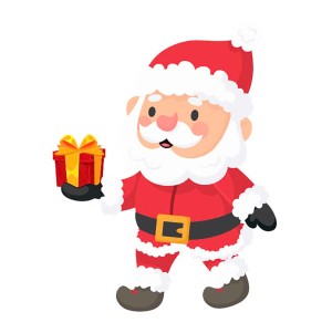 Hình ảnh ông già noel cầm hộp quà file vector mẫu BN54