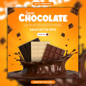 Hình minh họa quảng cáo chocolate file PSD - mẫu số 5582