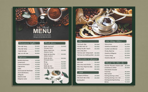 Menu quán cà phê file CDR