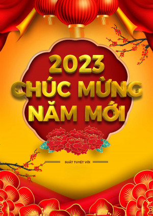 Poster chúc mừng năm mới 2023 file PSD