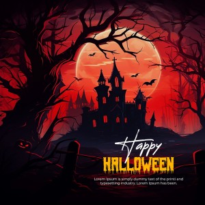 Poster lễ hội halloween file PSD mẫu MB267