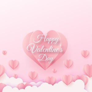 Banner ngày valentine họa tiết trái tim hồng file vector mẫu số 416