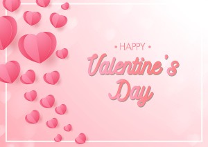 Banner valentine hình trái tim nền hồng file vector mẫu số 941