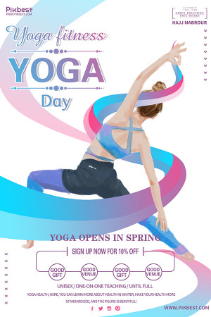 Poster quảng cáo khóa học yoga file PSD mẫu J11