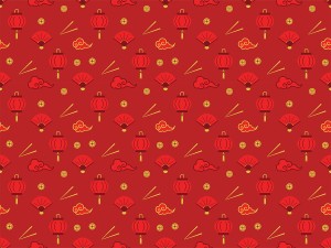 Pattern họa tiết lồng đèn cùng mây ngày tết file vector - mẫu số 626