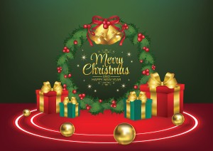 Background trao quà dịp noel file vector mẫu BN321