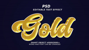 Hiệu ứng text gold file PSD mẫu HU327