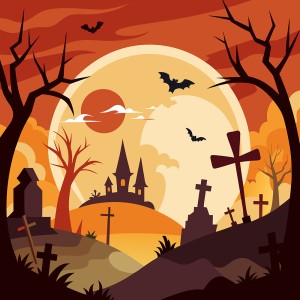 Background đêm trăng lễ hộ hóa trang halloween file EPS - mẫu số 438