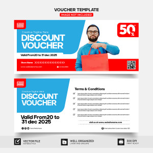 Mẫu voucher, phiếu giảm giá hàng thời trang file EPS