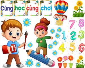 Backdrop, Mẫu decal dán trang trí trường học - File Corel Số 33