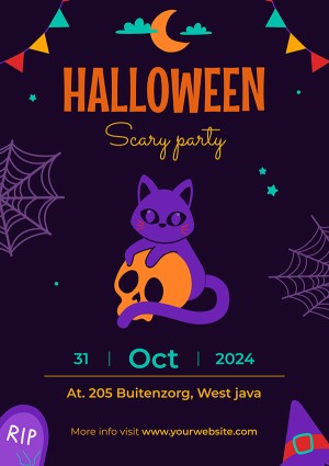 Poster lễ hội halloween file PSD mẫu MB362