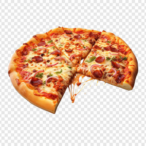 Hình minh họa bánh pizza xúc xích phô mai file PSD - mẫu số 960