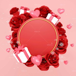 Background dịp valentine hình ảnh hoa hồng cùng hộp quà file JPG mẫu số 680