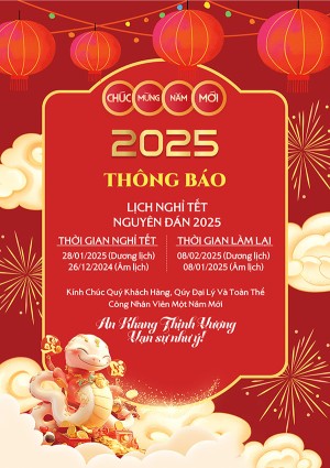 Poster thông báo nghỉ lễ tết nguyên đán file PSD - mẫu số 504