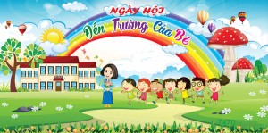 Backdrop ngày hội đến trường file Corel - mẫu số 637