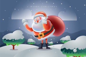 Background ông già noel đi phát quà file vector mẫu BN63