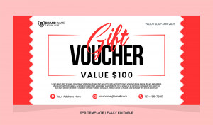 Thiết kế mẫu voucher đơn giản D73 file EPS