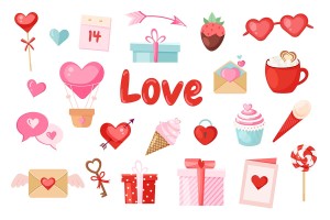 Hình minh họa biểu tượng tình yêu ngày valentine file vector mẫu số 740