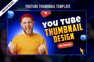 Ảnh thumb bìa youtube chủ đề giải trí file PSD mẫu Y113