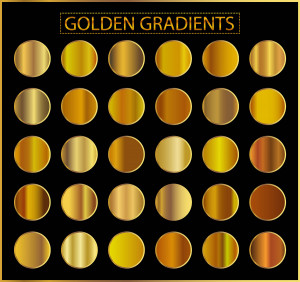 Bộ màu gradient vàng gold sang trọng cho phần mềm illustrator file AI - mẫu số 32