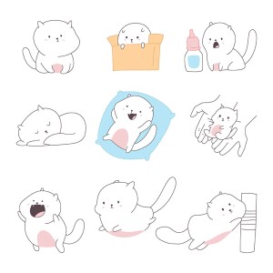 Bộ sưu tập cảm xúc những chú mèo cute vector mẫu số 842