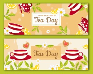 Banner quảng cáo tách trà chanh file vector mẫu DE99