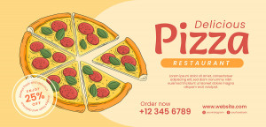 Banner quảng cáo bánh pizza file EPS và AI mẫu P89