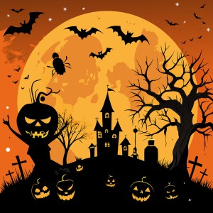 Background lễ hội halloween kinh dị file EPS và AI mẫu MB133