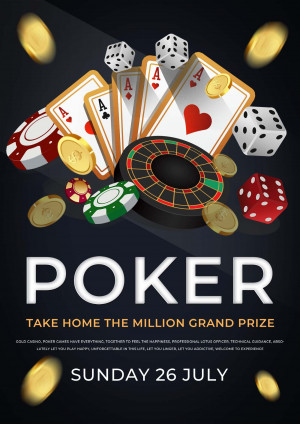 Poster trò chơi poker file PSD mẫu T53