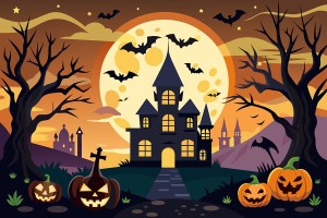 Background đêm hội hóa trang halloween file EPS - mẫu số 134