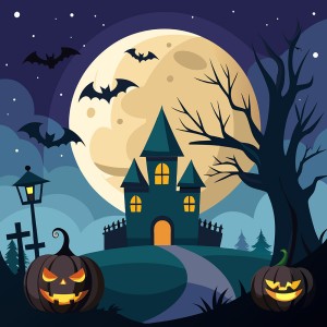 Background đêm trăng lễ hội halloween file EPS - mẫu số 696