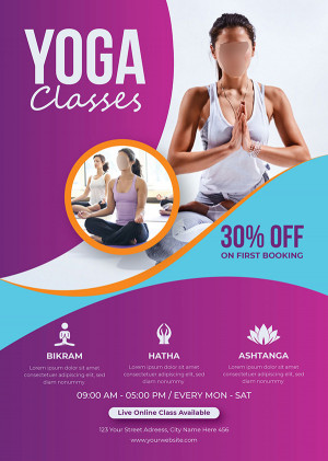 Poster khóa học yoga file EPS và AI mẫu J72