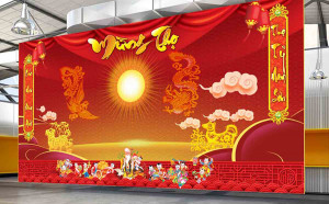 Backdrop mừng thọ file Corel - mẫu 23