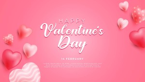 Banner ngày valentine hình ảnh trái tim hồng file vector mẫu số 843