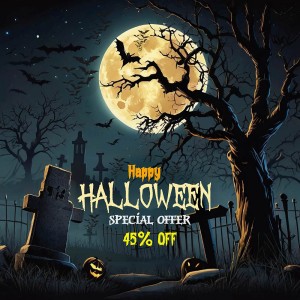 Banner đêm trăng ma quái lễ hội halloween file PSD - mẫu số 228