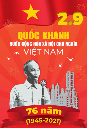 Poster mừng quốc khánh 2-9 có chân dung Bác Hồ vector mẫu 26 file AI