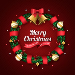 Banner vòng nguyệt quế noel file vector mẫu số 738