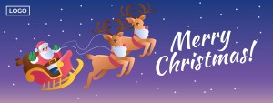 Banner ông già noel cưỡi tuần lộc file vector mẫu BN146