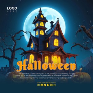 Banner lễ hội halloween file PSD mẫu MB355