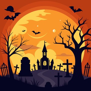 Background lễ hội halloween kinh dị file EPS và AI mẫu MB134